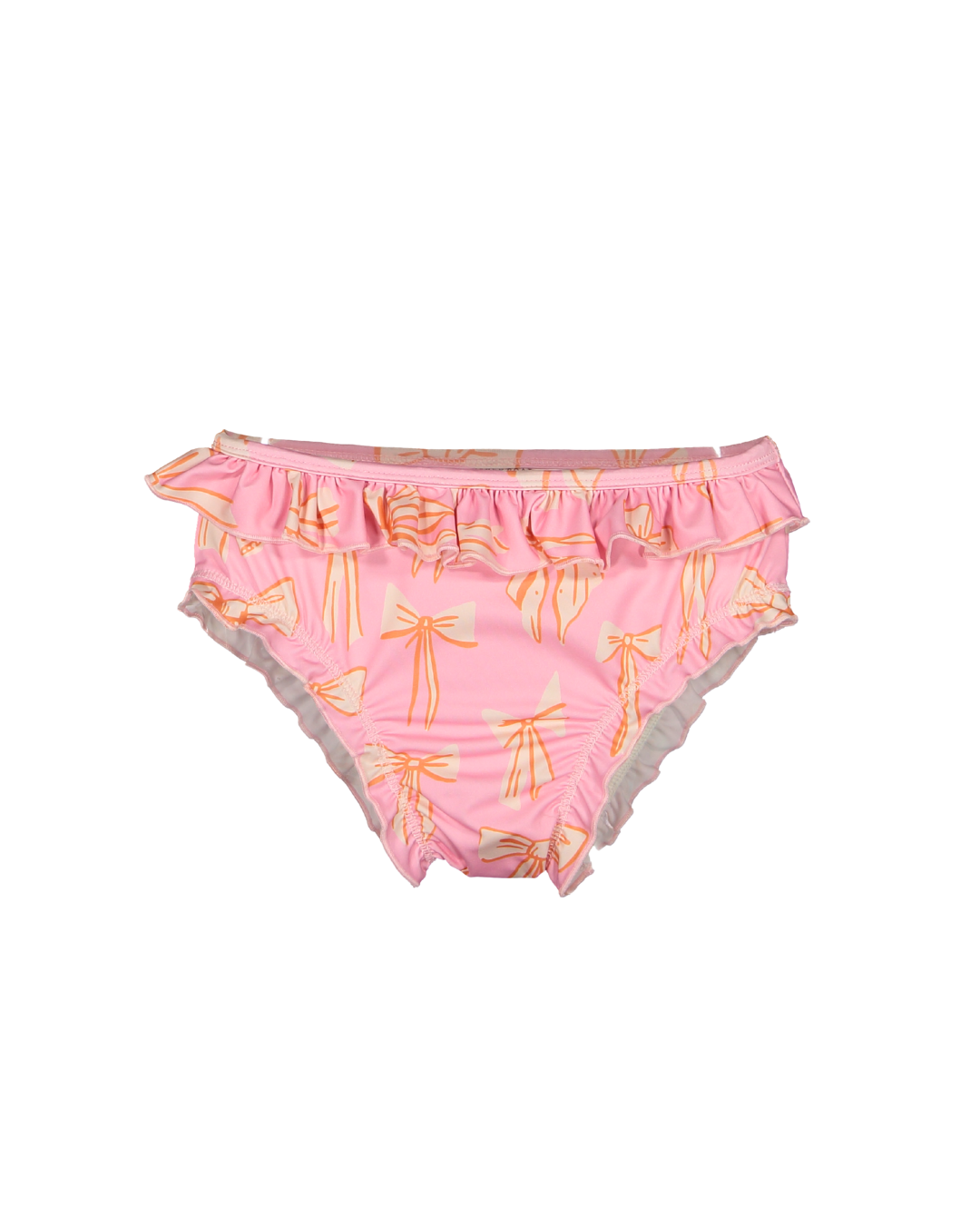 baby girl pink bow bikini bottom with ruffle

