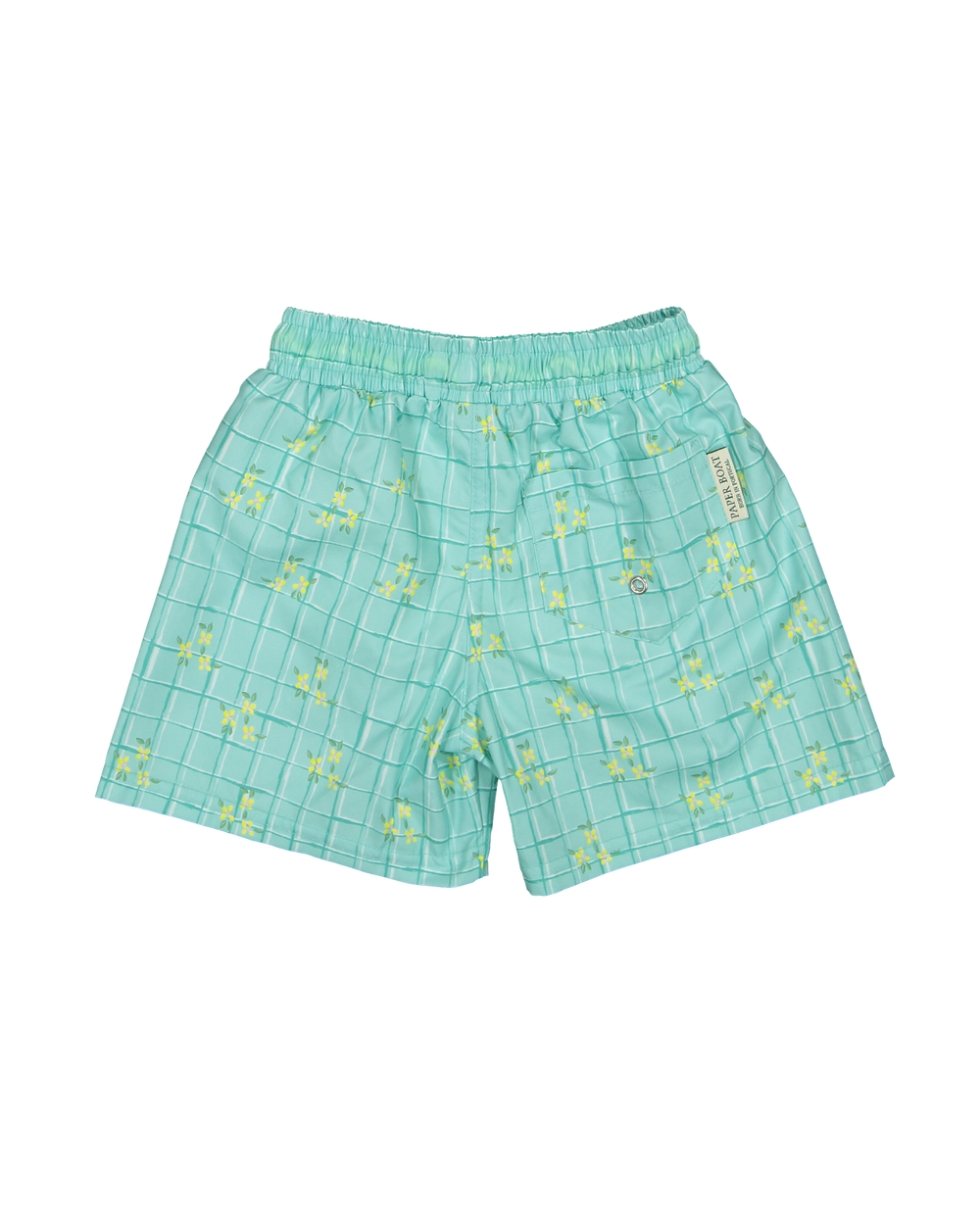 boys aqua swim shorts grid print floral summer beach shorts
