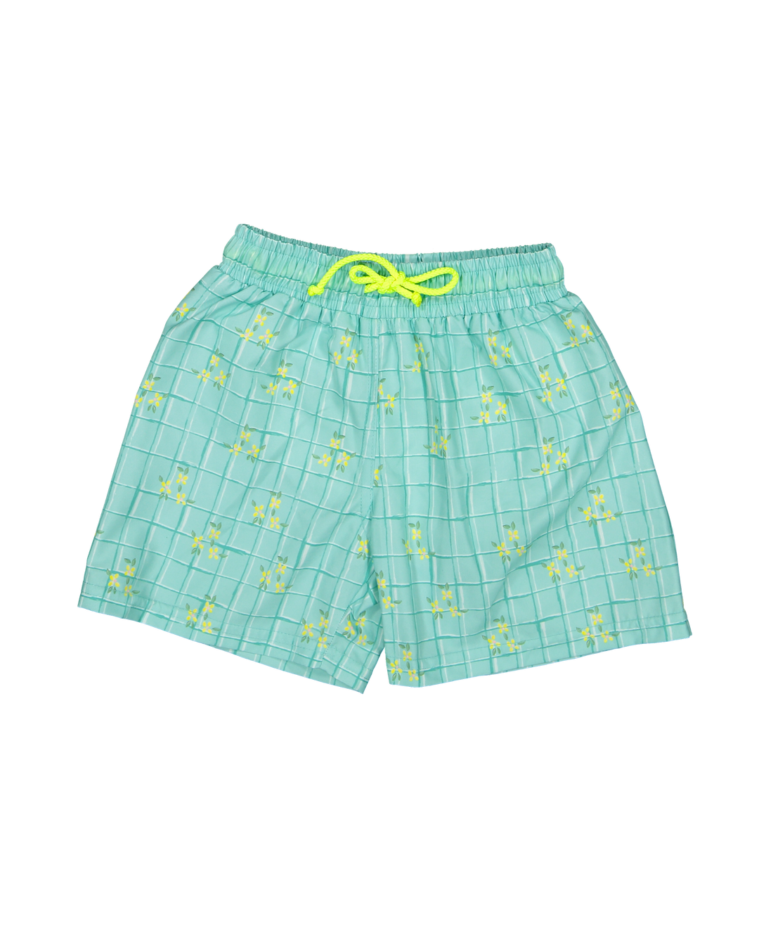 boys aqua swim shorts grid print floral summer beach shorts
