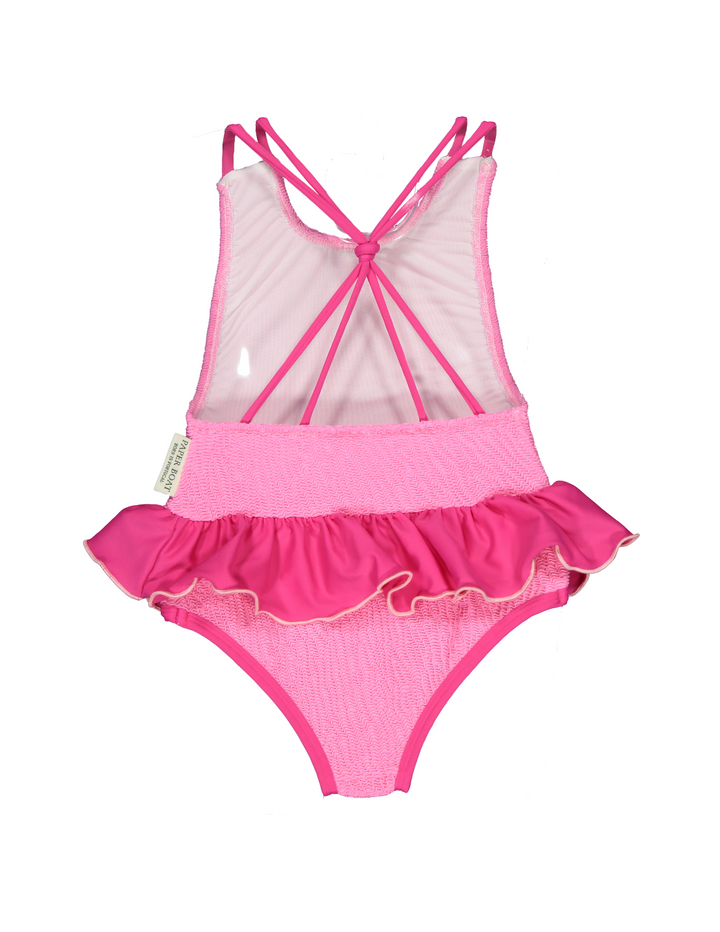 Swimsuit Pink Waves Textured - سباح