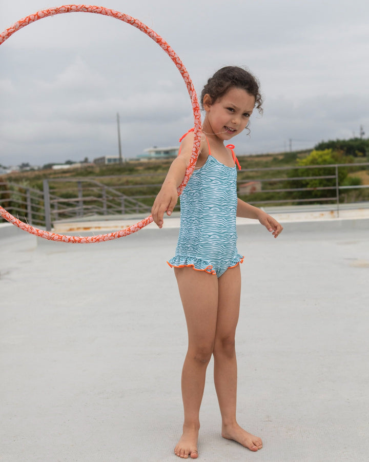 Swimsuit Zebra Stripes Frilled - سباح