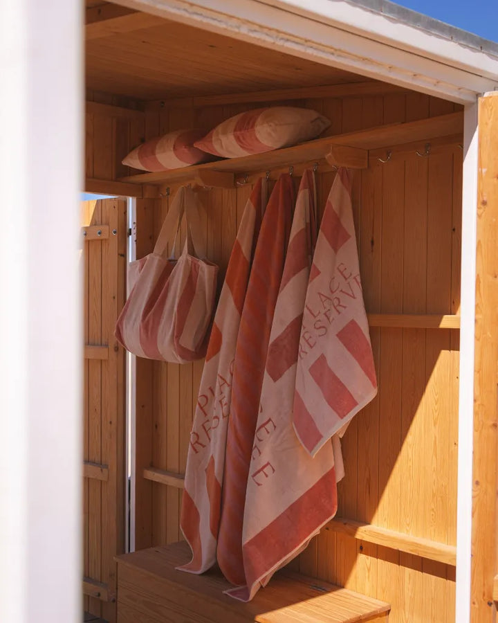 Place Reservee Pink Lemonade beach bag with inner pocket