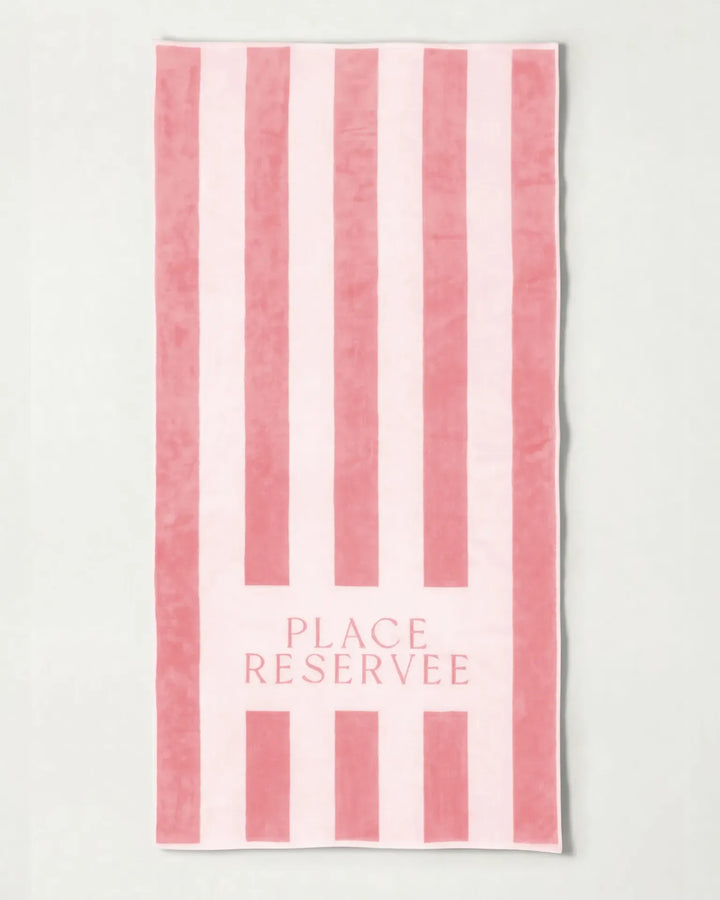 Place Reservee Pink Lemonade striped cotton beach towel