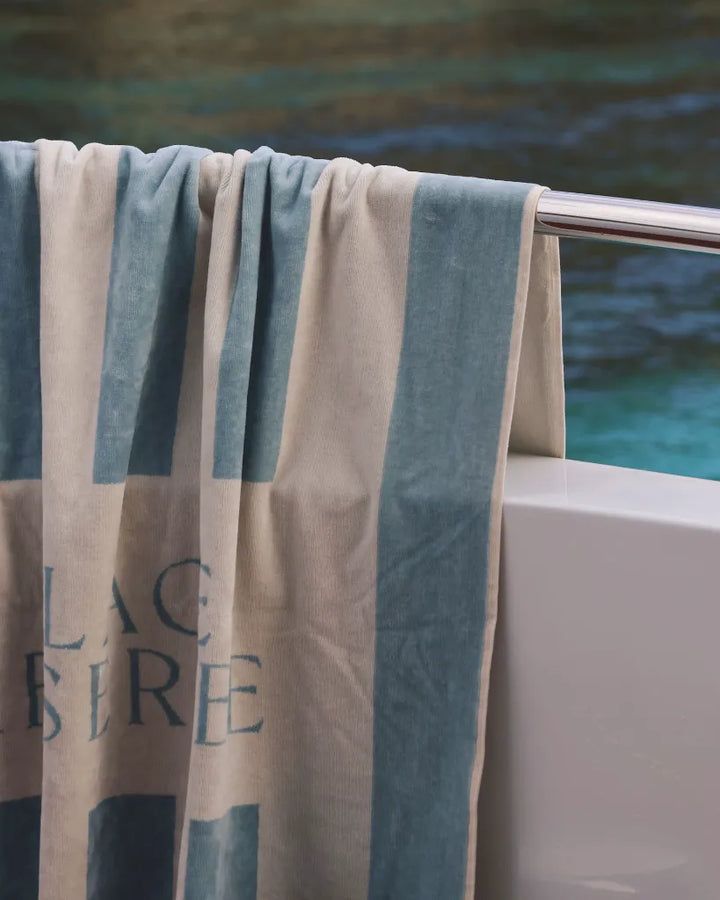 Place Reservee Atlantic blue striped cotton beach towel