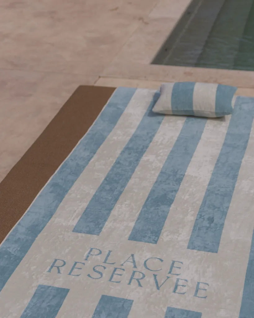 Place Reservee Atlantic blue striped cotton beach towel