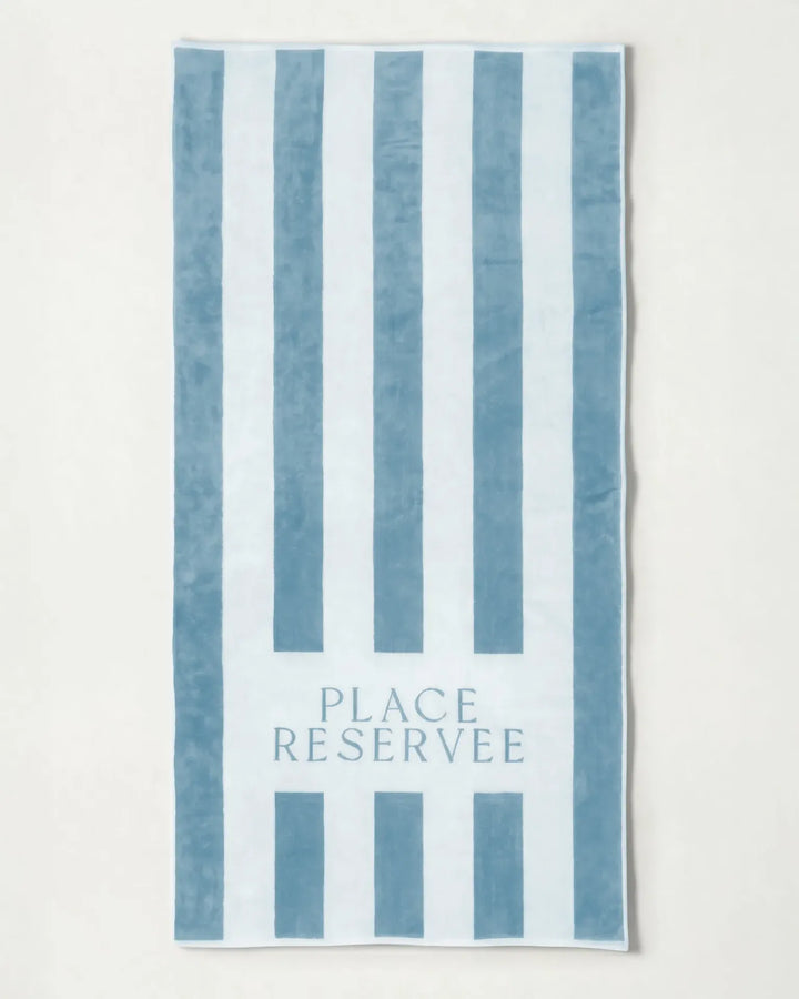 Place Reservee Atlantic blue striped cotton beach towel