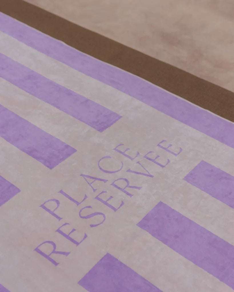 Place Reservee lavender striped cotton beach towel