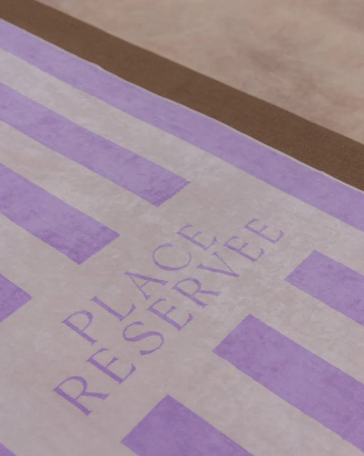 Place Reservee lavender striped cotton beach towel