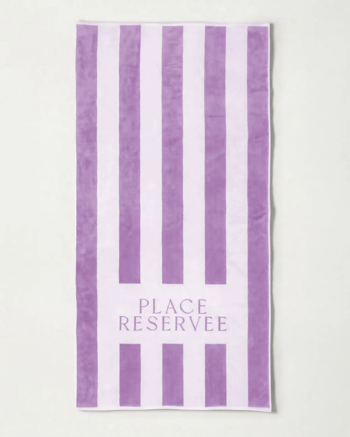 Place Reservee lavender striped cotton beach towel