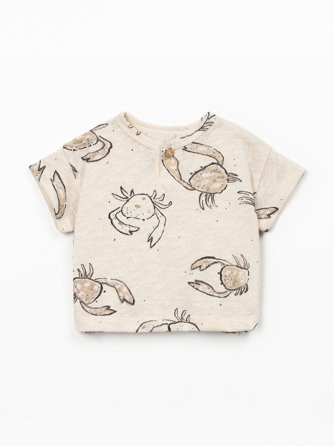 Baby boy crab print T-shirt in natural fibers by Play Up