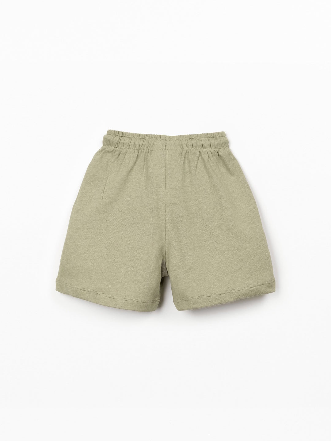 Boys cinnamon brown linen blend shorts with elastic waistband by Play Up