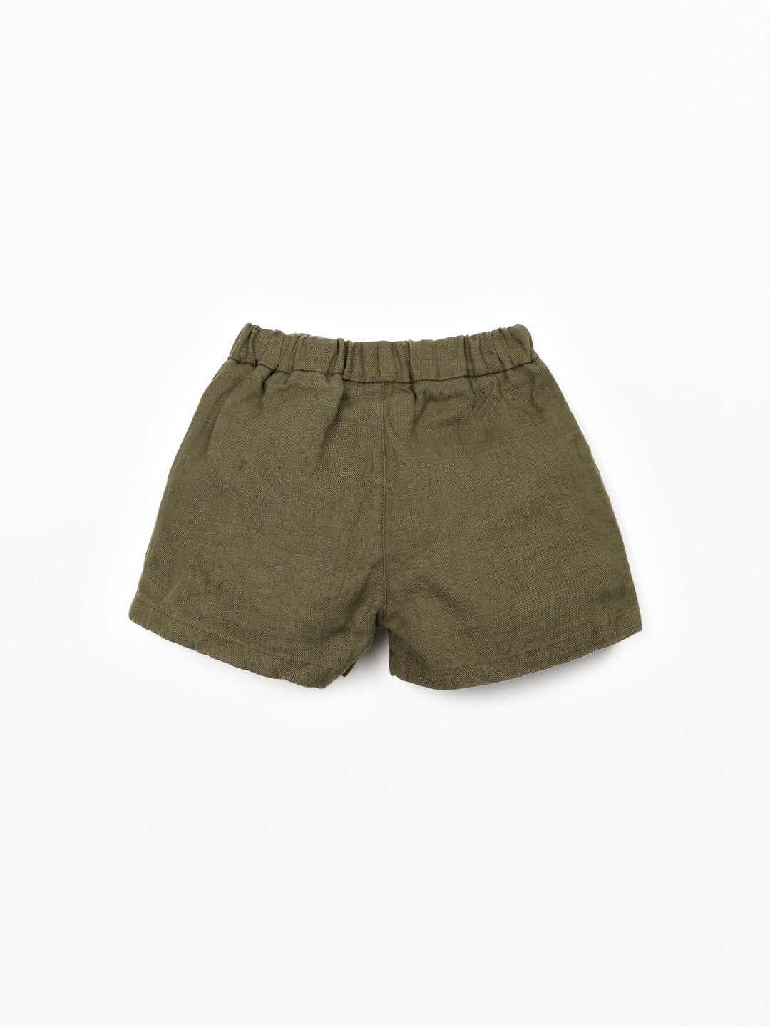 Baby boy blue linen shorts with elastic waistband by Play Up