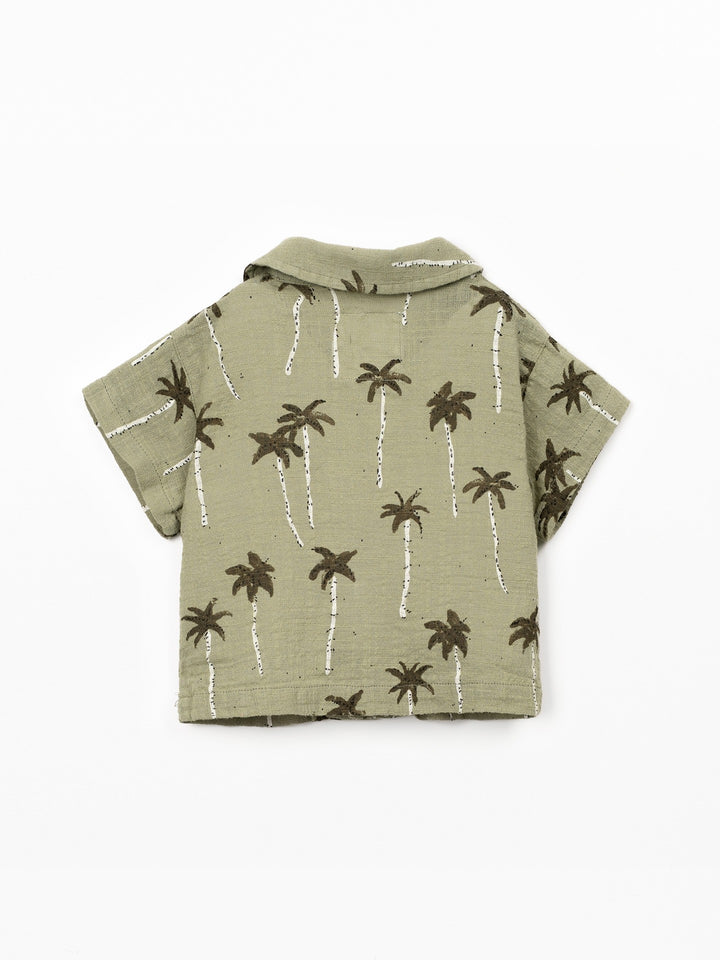 Baby boy palm tree print shirt in organic cotton by Play Up