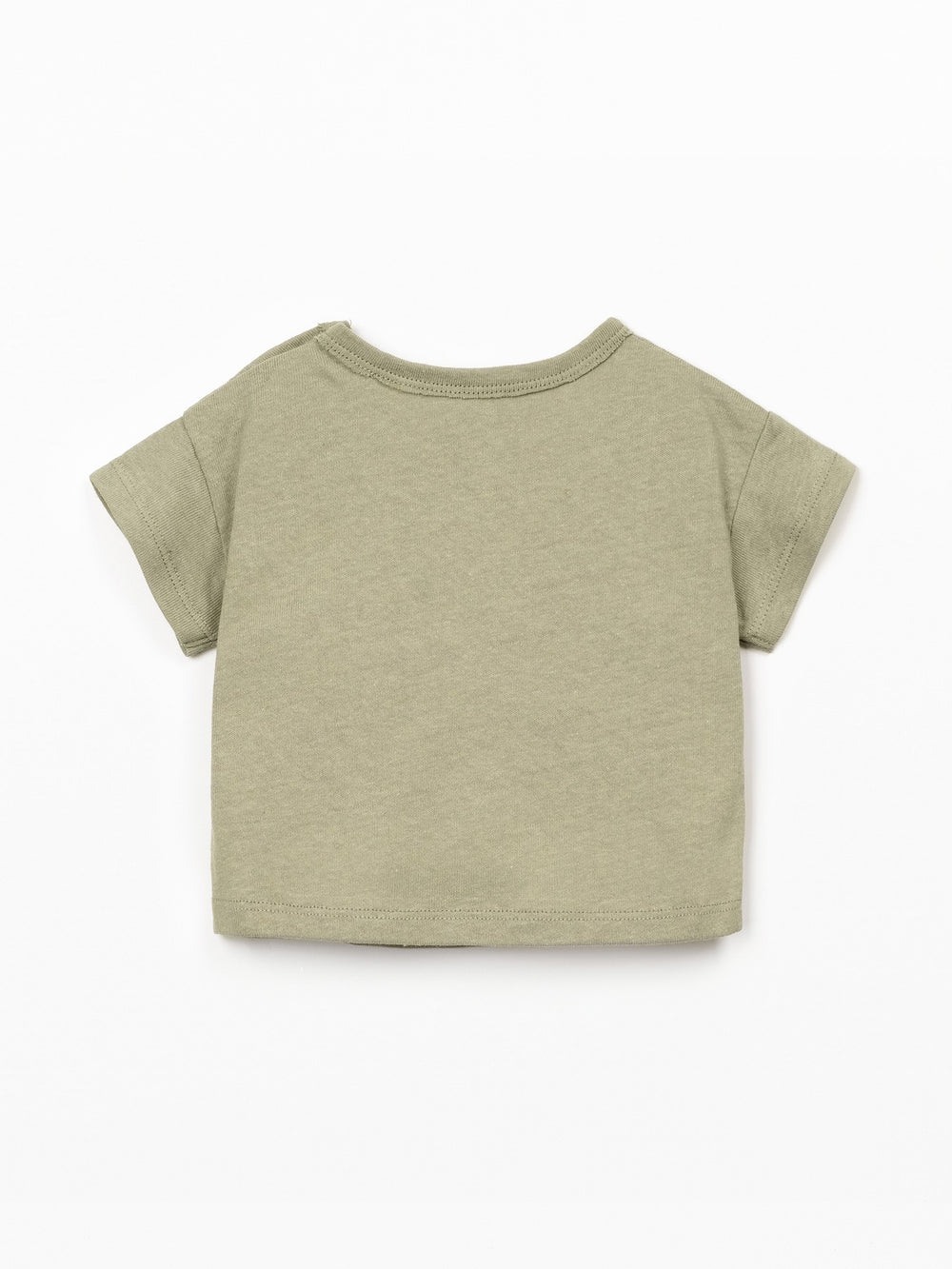 Boys organic cotton and linen rust brown T-shirt with front pocket