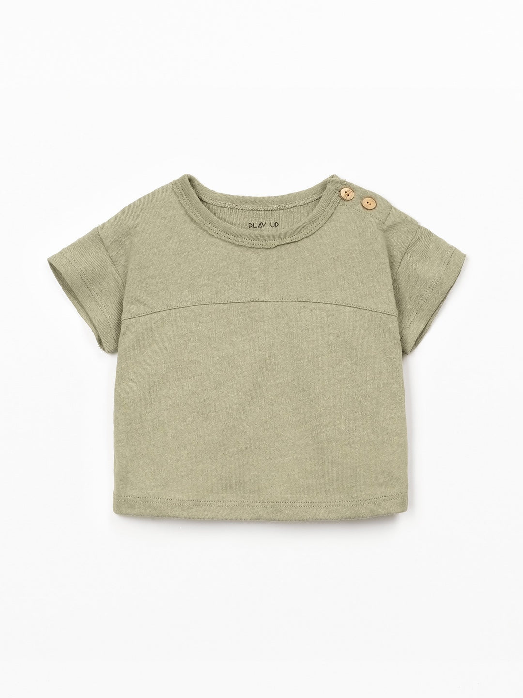 Boys organic cotton and linen rust brown T-shirt with front pocket