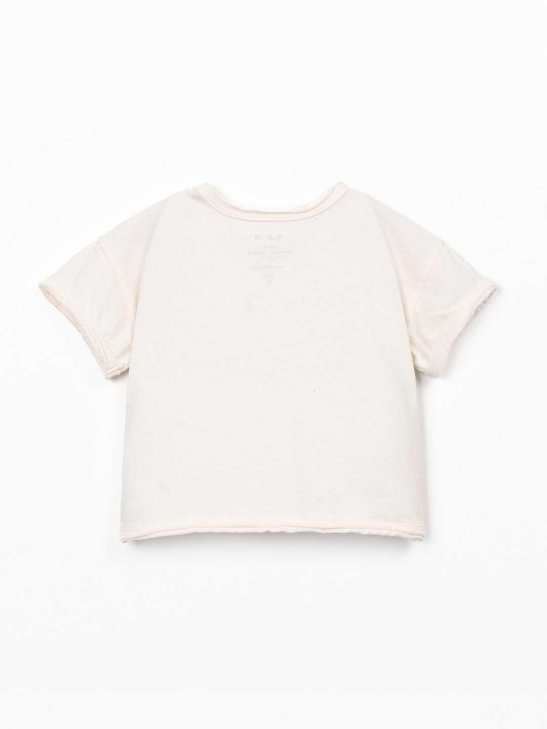 Baby boy organic cotton T-shirt by Play Up with artistic fruit print in natural ecru colour
