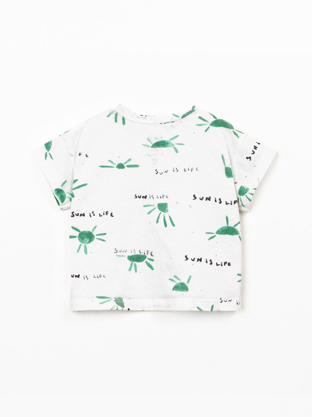 Baby boy UV protection T-shirt with green sun print by Play Up