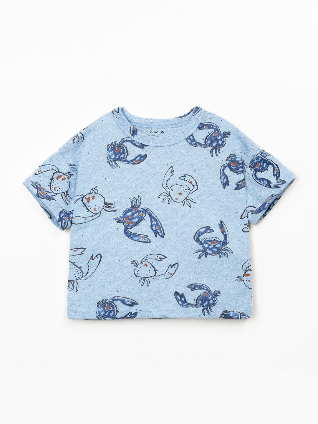Boy crab print T-shirt in natural fibers by Play Up