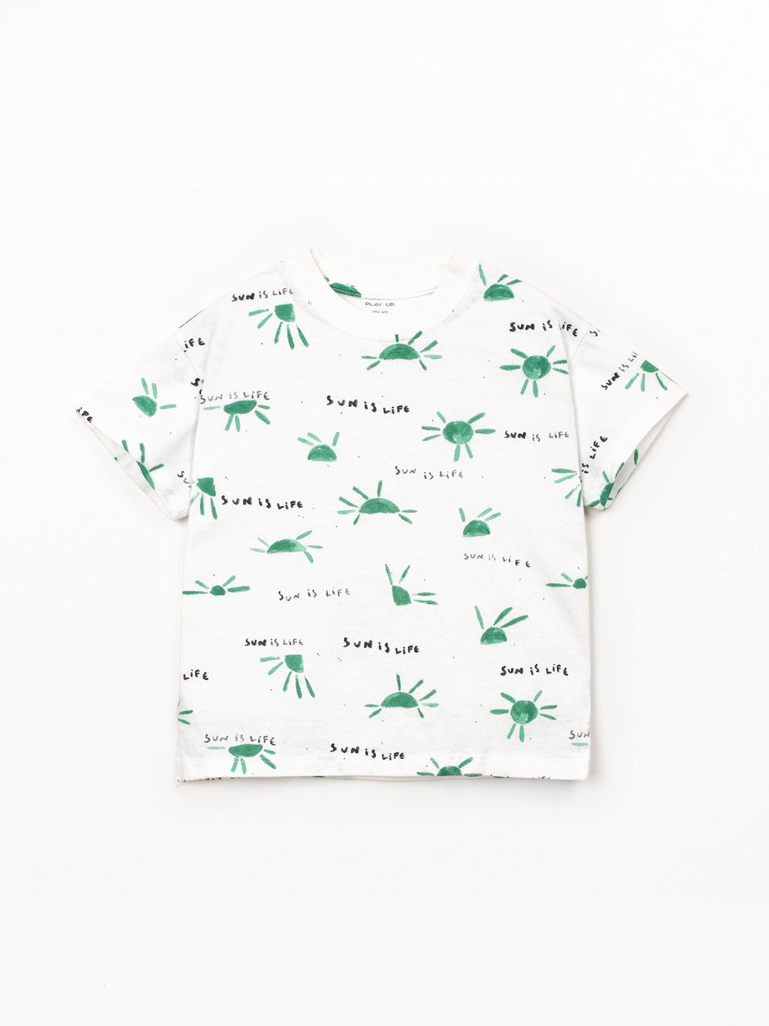 boy UV protection T-shirt with green sun print by Play Up