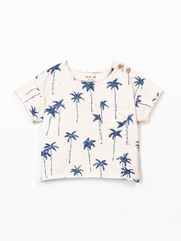 Baby boy palm tree print T-shirt in organic cotton by Play Up