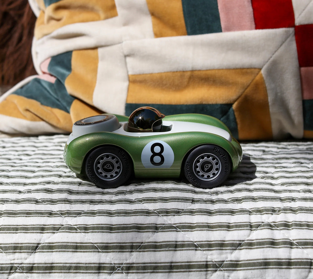 Playforever Viglietta Birdy green designer toy car with Italian-inspired racing style