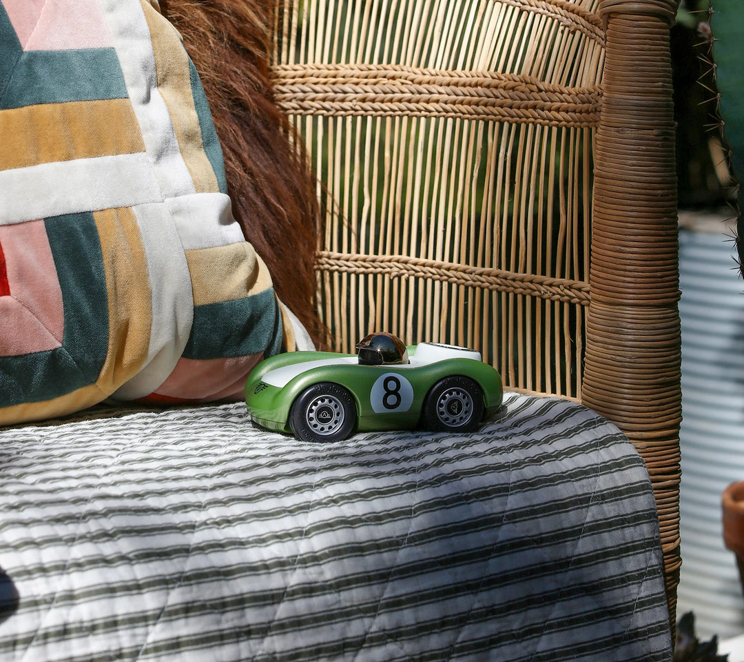 Playforever Viglietta Birdy green designer toy car with Italian-inspired racing style