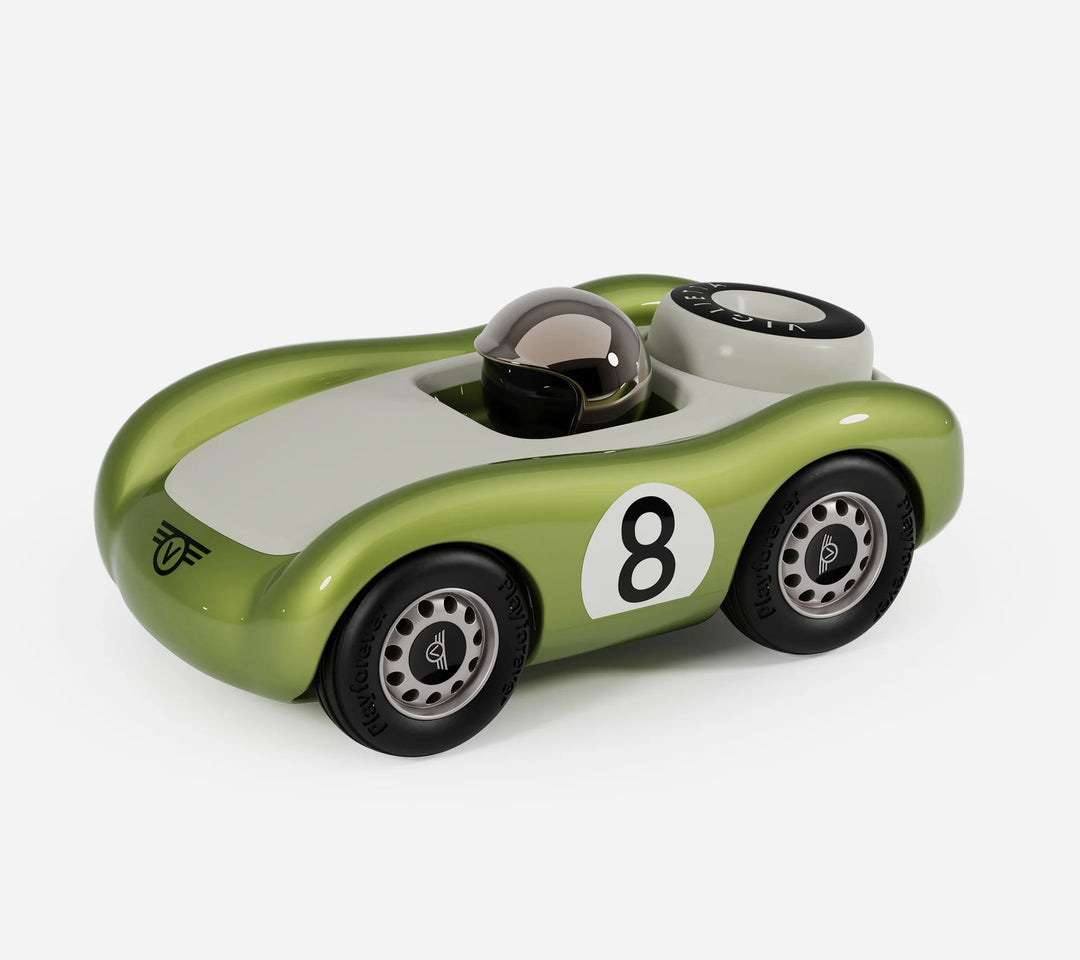 Playforever Viglietta Birdy green designer toy car with Italian-inspired racing style