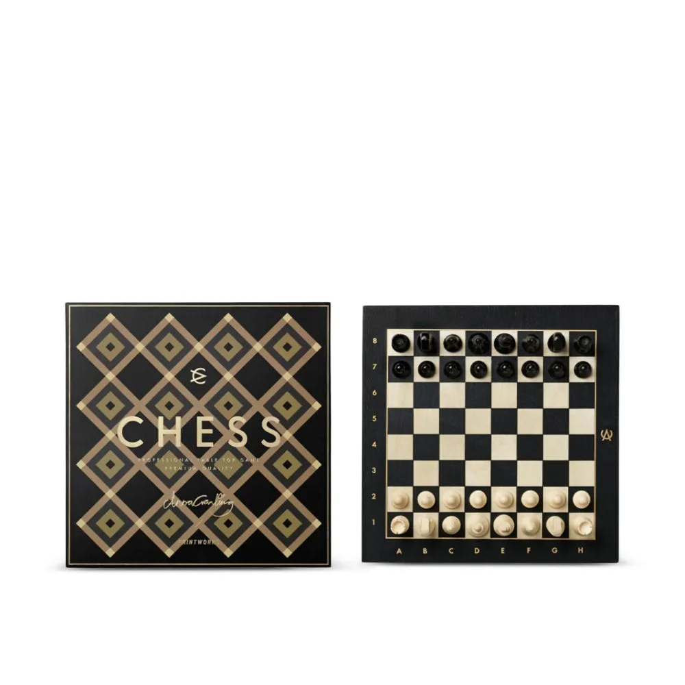 Printworks Anna Cramling black and gold wooden chess set
