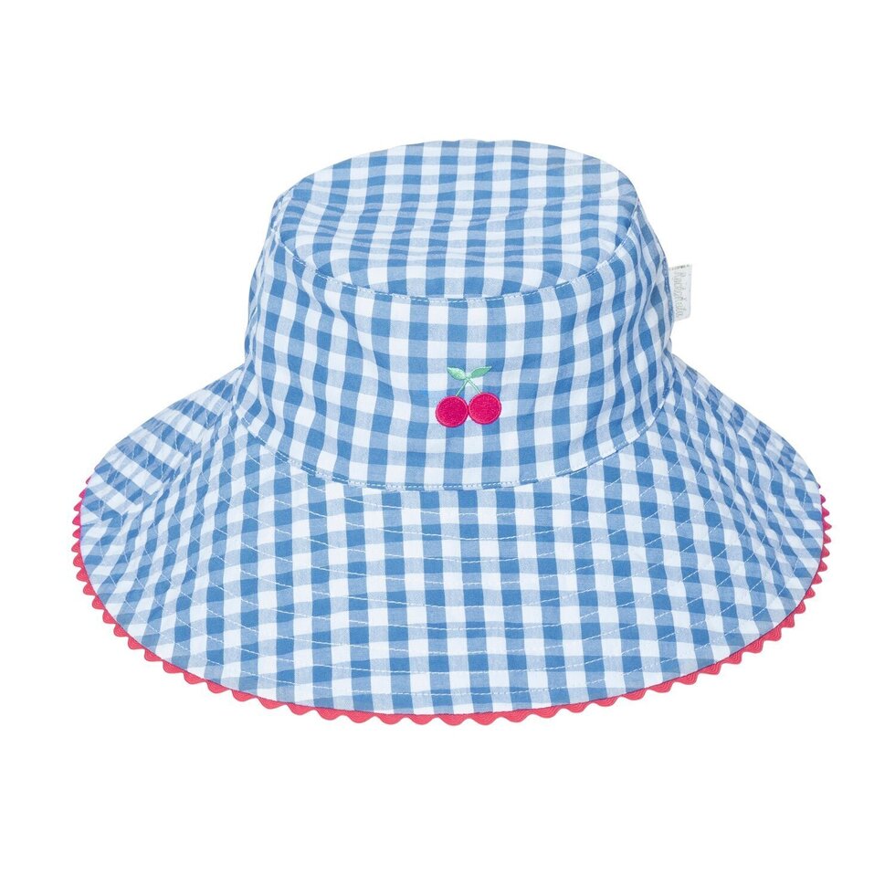 Cherry Gingham Reversible Sun Hat - قبعة