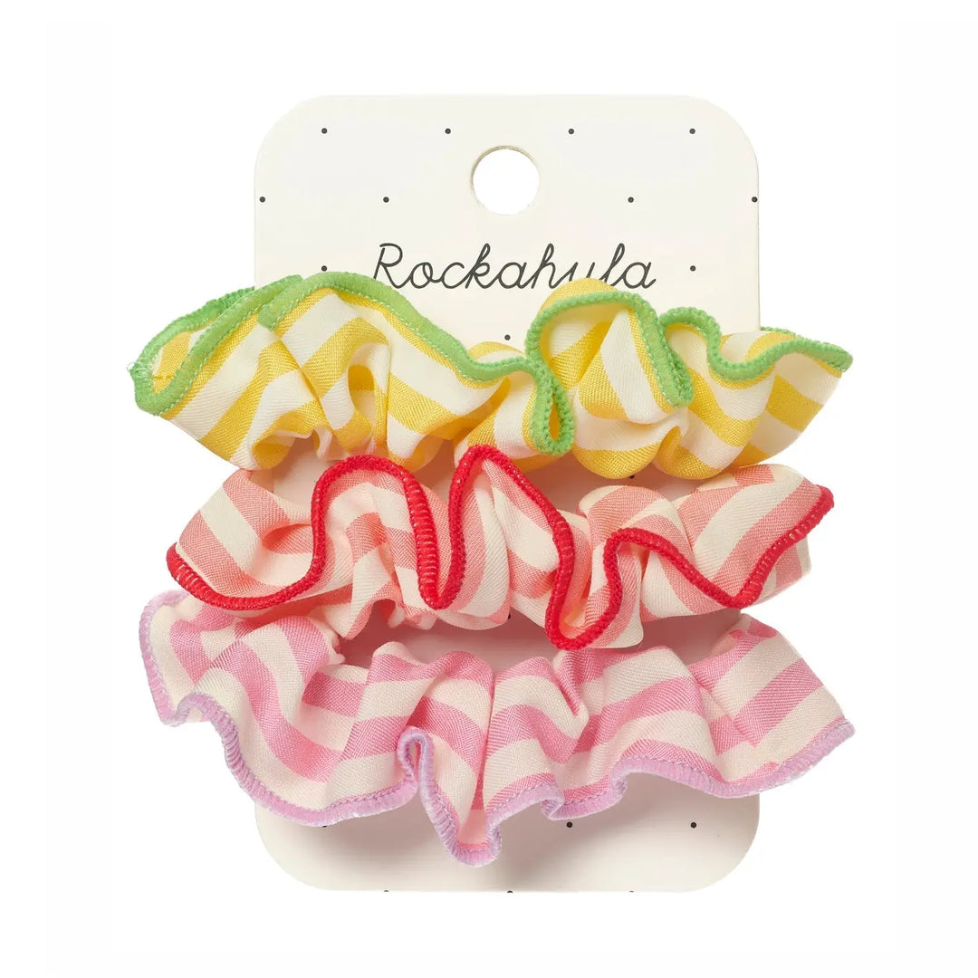 Rockahula kids candy stripe scrunchie set in playful colourful stripes
