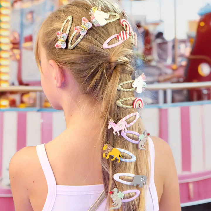 Colourful Rockahula carnival butterfly hair clips for kids