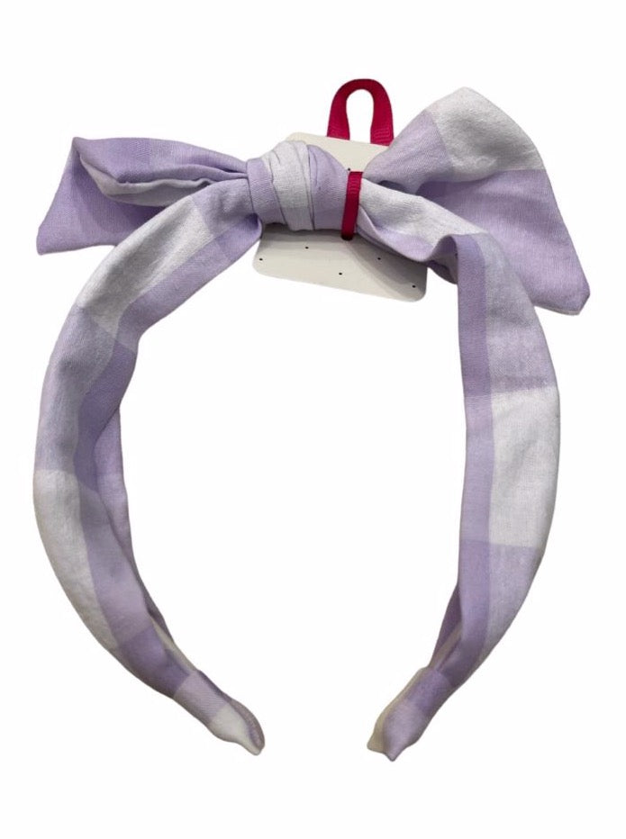 Check Tie Headband Lilac - مستلزمات