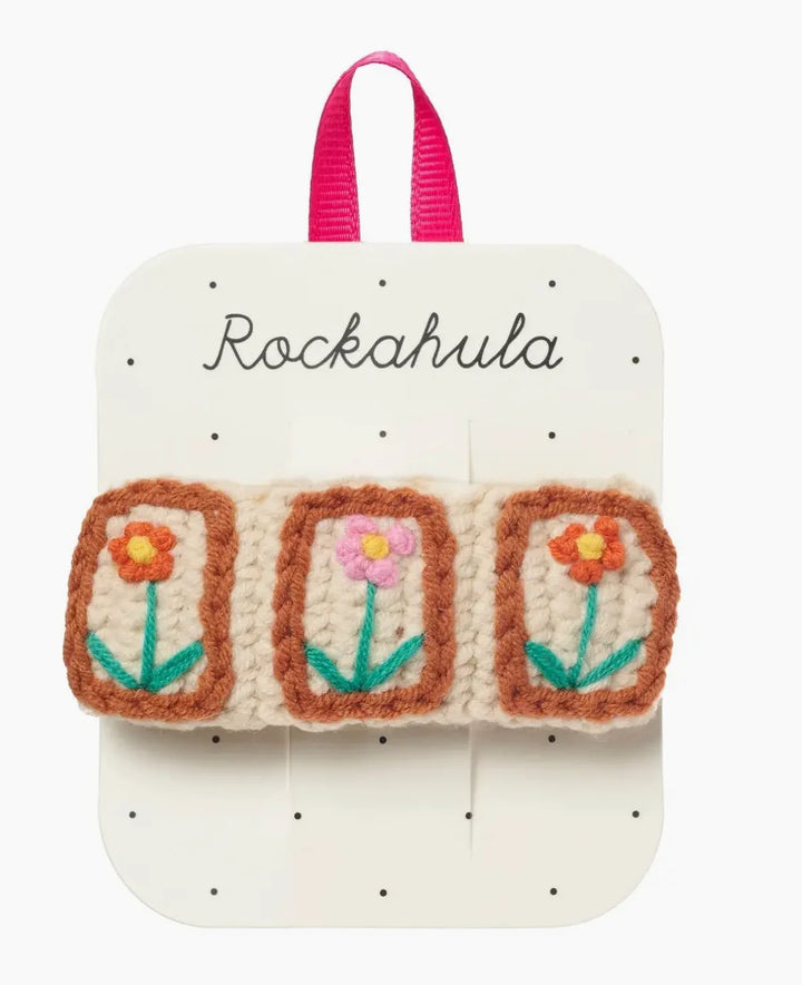 Rockahula Kids cottage floral crochet hair clip with pink and orange flowers for girls