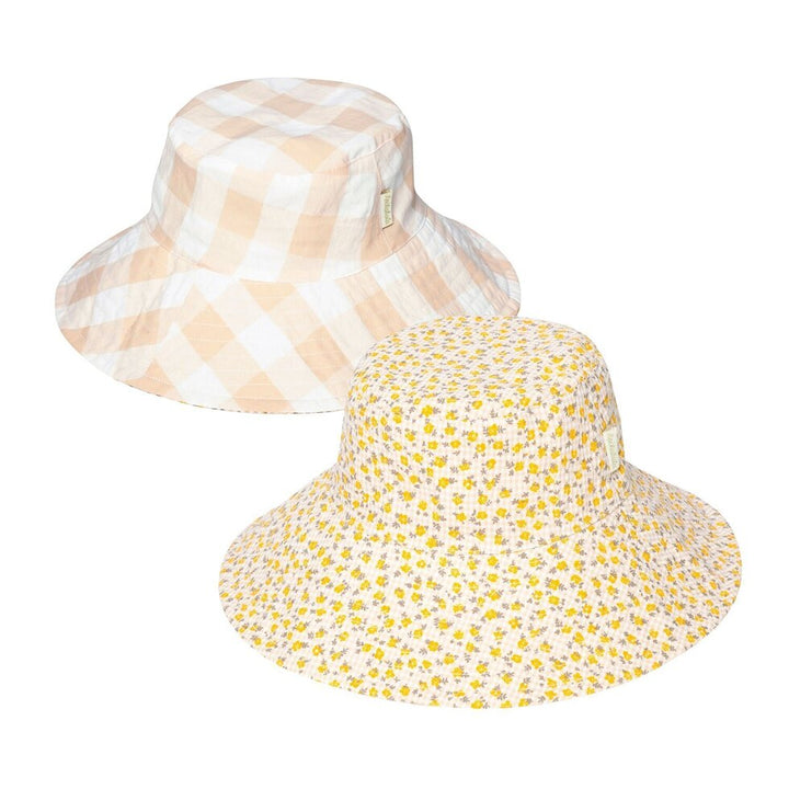 Ditsy Gingham Reversible Sun Hat - قبعة