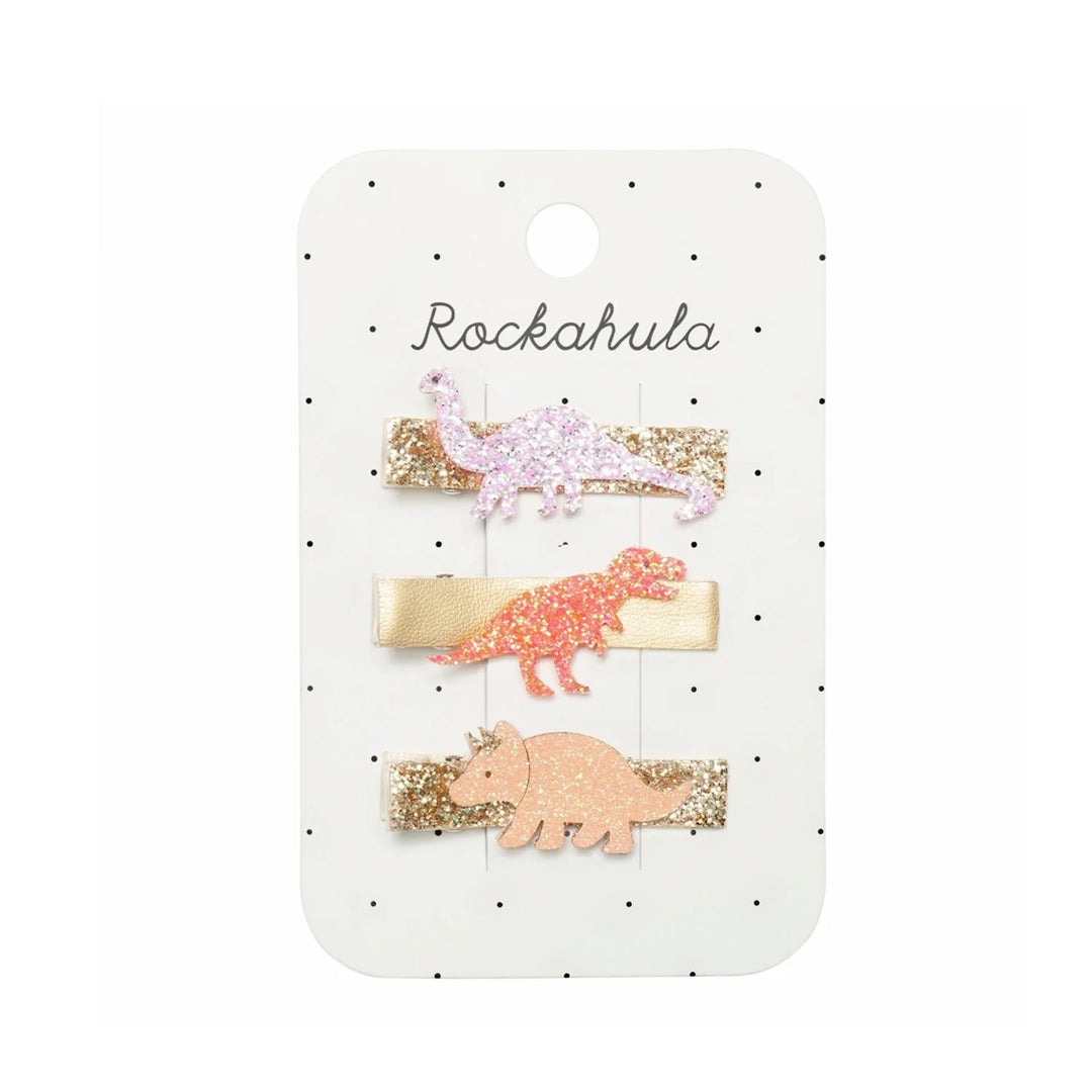 Glitter Dinosaur Bar Clips Glitter Dinosaur Bar Clips