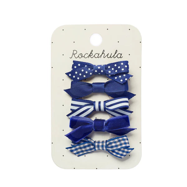 School Bow Clip Set - Blue مستلزمات