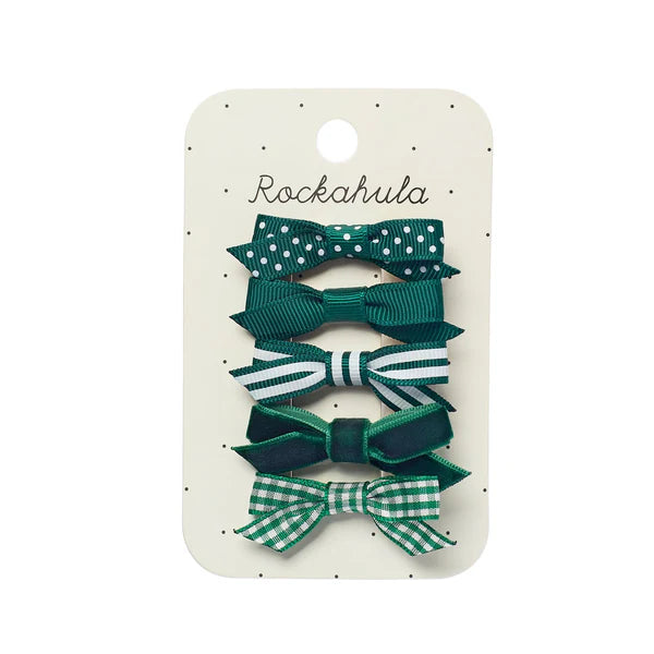 School Bow Clip Set - Green مستلزمات