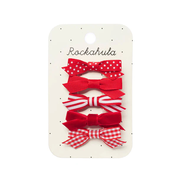 School Bow Clip Set - Red  مستلزمات