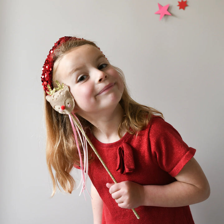 Sequin Velvet Headband - Red - مستلزمات