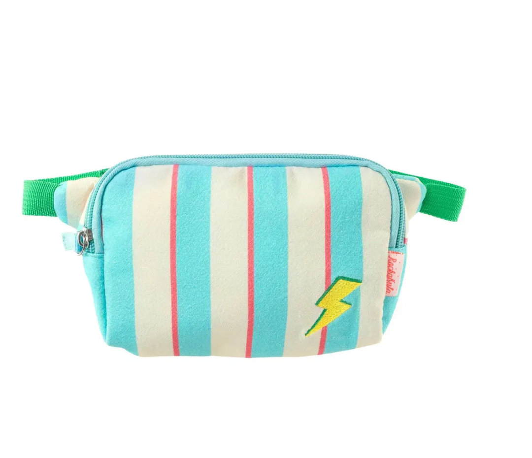 Lightning stripe kids bum bag with zip closure and adjustable strap