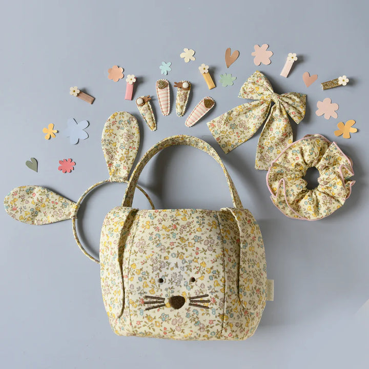 Rockahula petal bunny kids bucket bag with bunny ears and floral accents