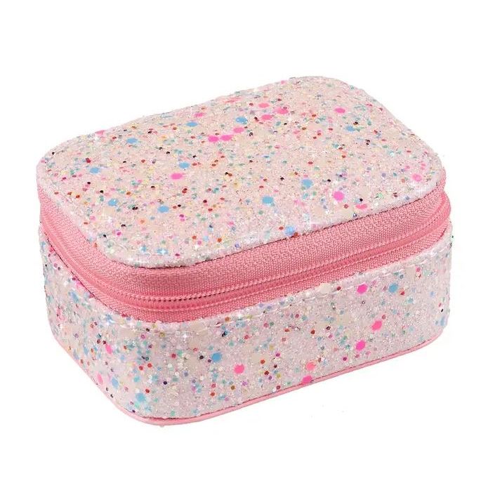 Rockahula rainbow confetti glitter mini jewelry box for kids with sparkly finish