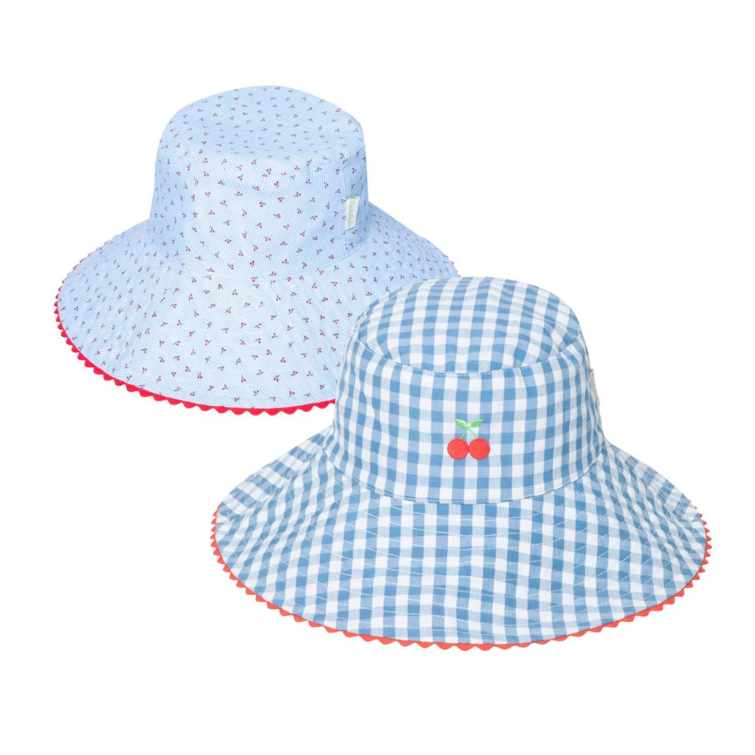 Cherry Gingham Reversible Sun Hat - قبعة