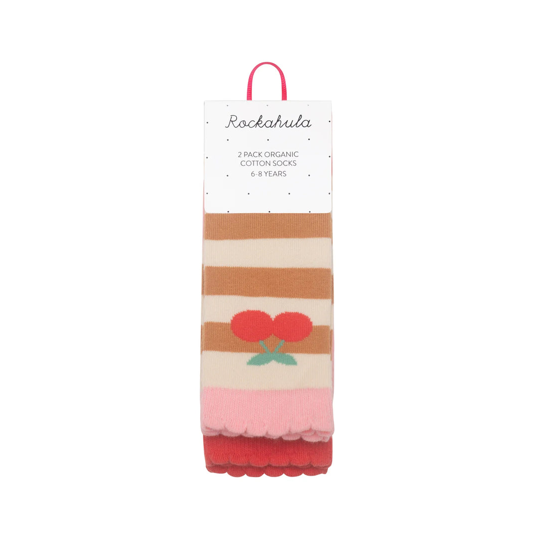 Stripy Cherry 2 Pack Socks Stripy Cherry 2 Pack Socks