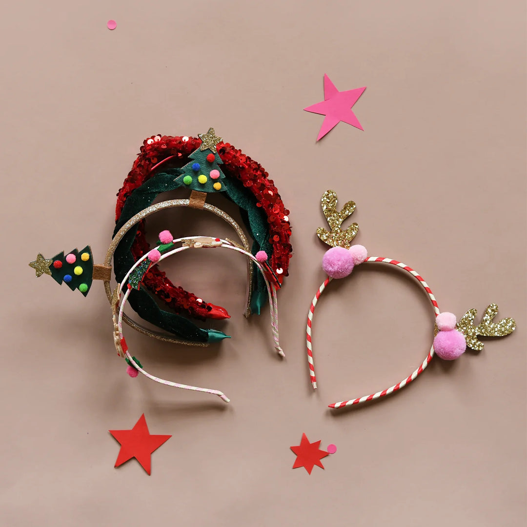 Stripy Pom Pom Reindeer Headband - مستلزمات