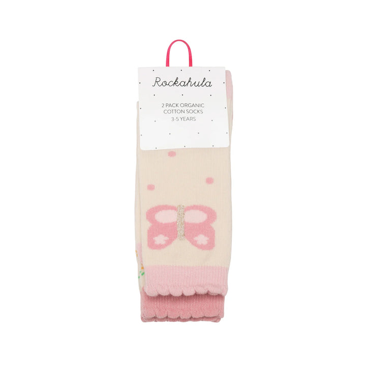 Tiny Blossom Butterfly 2 Pack Socks - مستلزمات