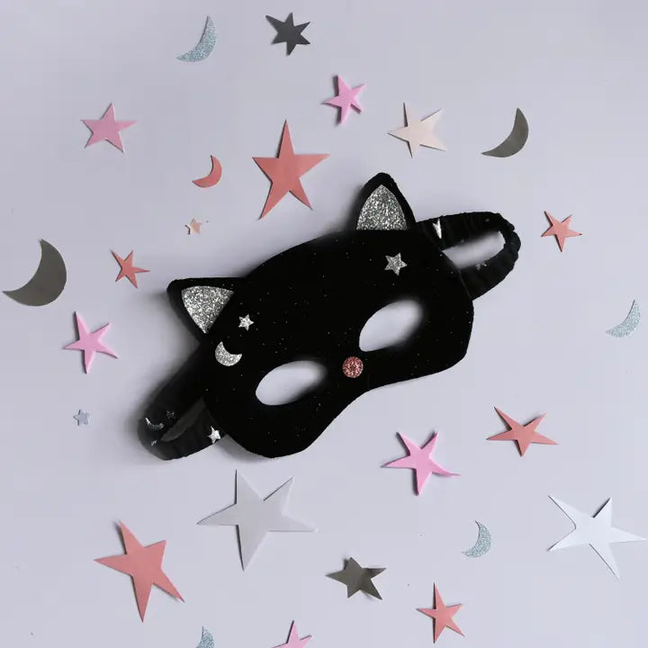 Velvet Black Cat Mask - إكسسوارات