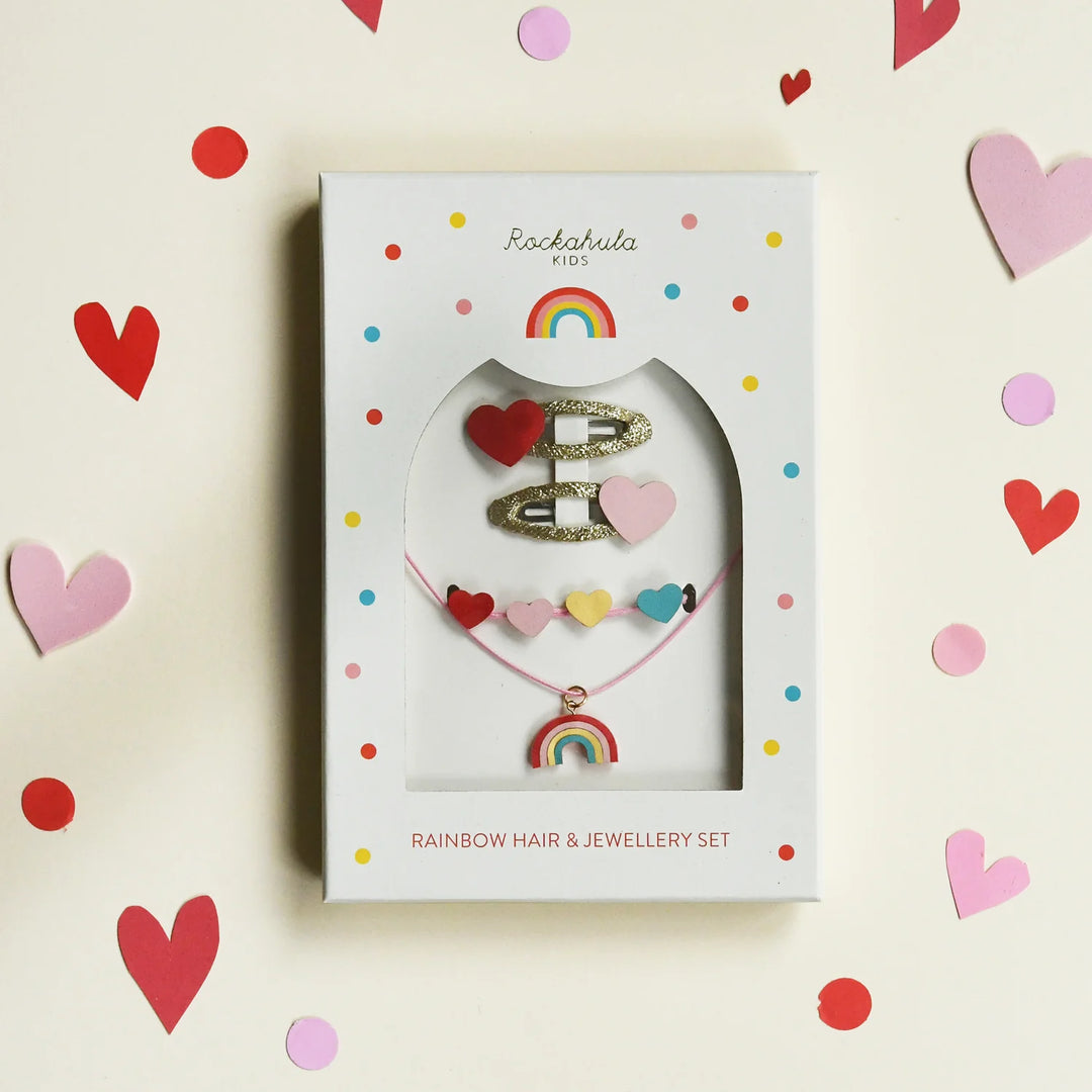 Vintage Rainbow Hair & Jewellery Set - مستلزمات