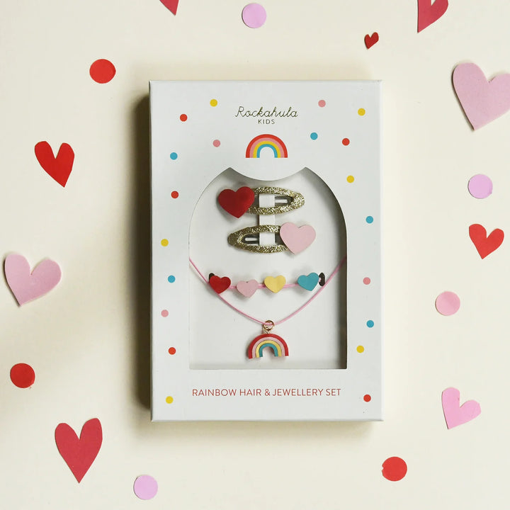 Vintage Rainbow Hair & Jewellery Set - مستلزمات