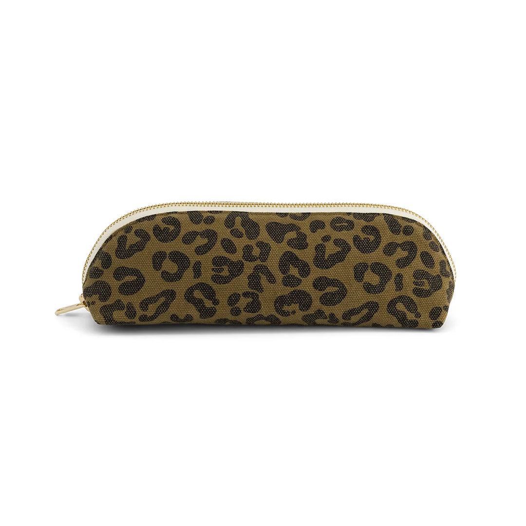 striped cotton canvas pencil case zip pouch school pencil bag
